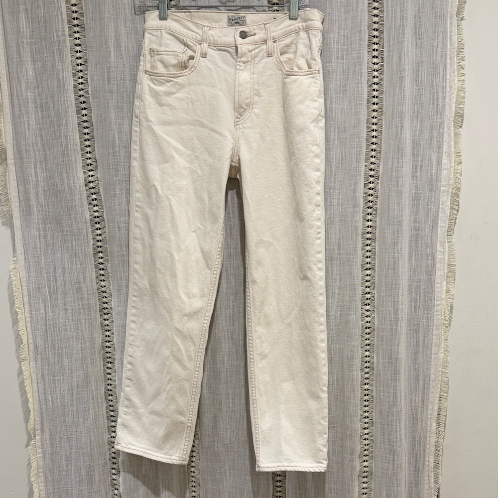 Faherty Women's Straight Leg White Jeans